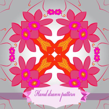 Çiçek renkli motifin dairesel deseni