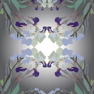 Renkli çiçek motifinin dairesel dikişsiz deseni