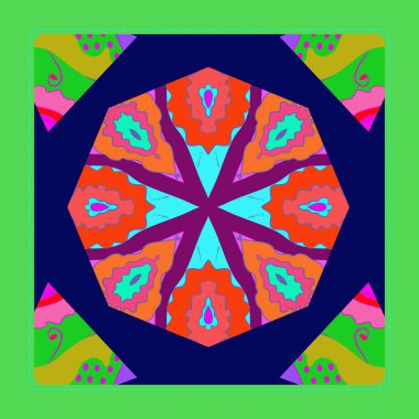 Çiçek dairesel desenli kart, sadece vektör illüstrasyon