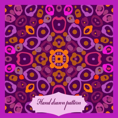 Çiçek motifi dairesel desenli kart, sadece vektör illüstrasyon