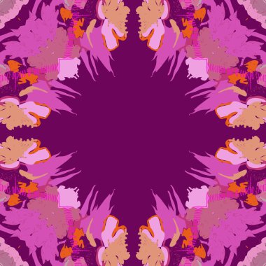 Çiçek motifi dairesel dikişsiz desen, sadece vektör illüstrasyon