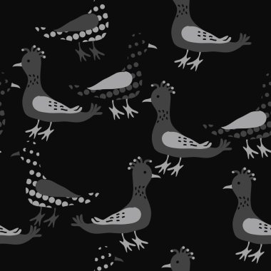 Renkli kuşlar, vektör arka plan ile dikişsiz desen