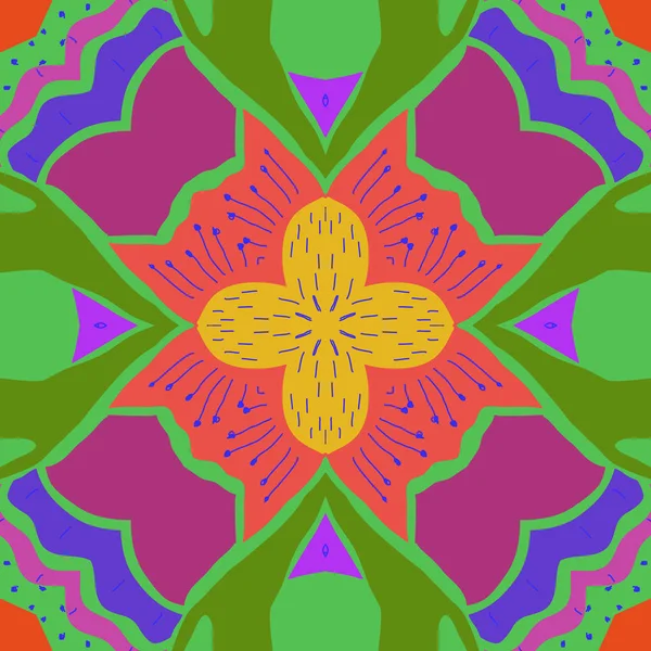 花をモチーフにした円形パターンのカード 単にベクトルイラスト — ストックベクタ