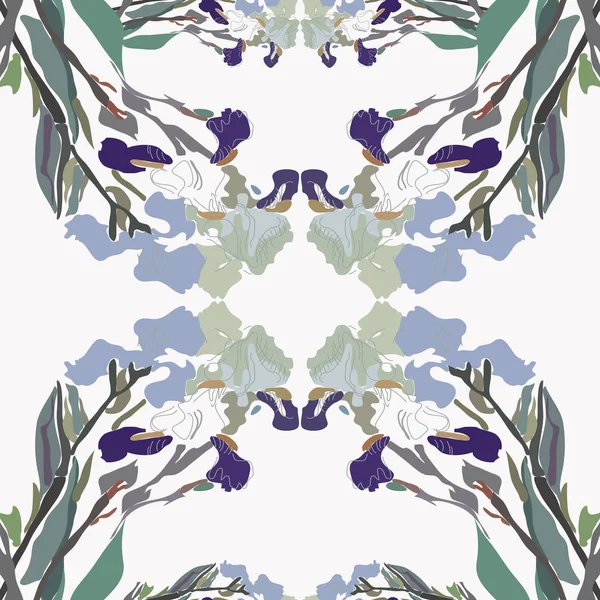 Modèle Circulaire Sans Couture Motif Floral Coloré — Image vectorielle