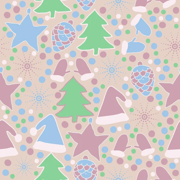 Nahtloses Weihnachtsmuster Für Hintergrund Vektorillustration — Stockvektor