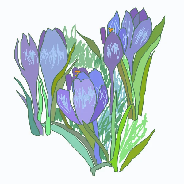 Soyut basit çiçekler ve yaprakları Dikişsiz desen