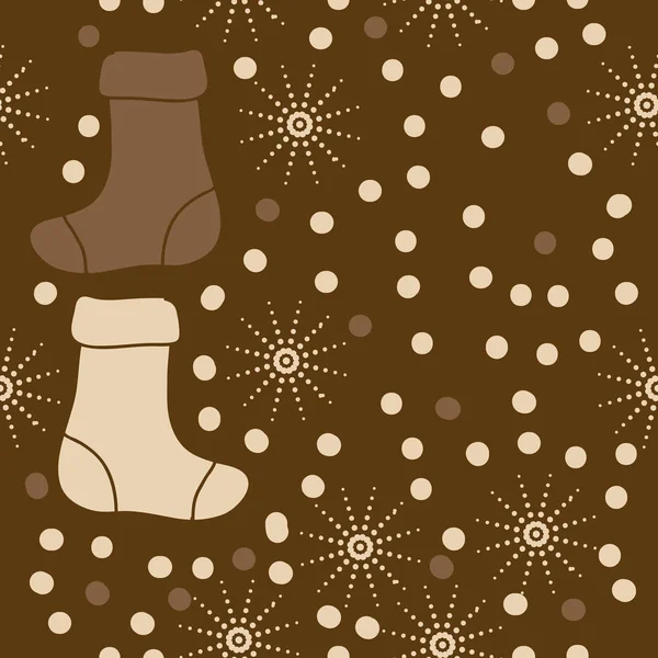 Bezešvé Vzory Abstraktních Jednoduchých Vánočních Ponožek — Stockový vektor