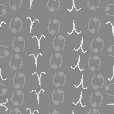 Zodyak işaretleri Dikişsiz desen - koç, kanser. Vektör çizimi