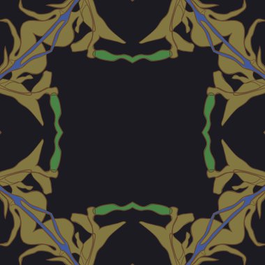 Çiçek motifli dairesel dikişsiz desen, fotokopi alanı