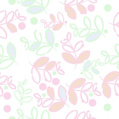 Soyut basit dalların ve yaprakların kusursuz deseni