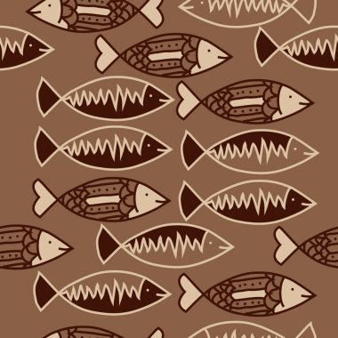 Renkli motif balık dikişsiz desen