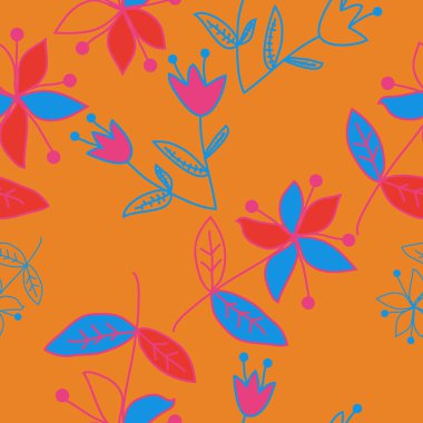 Renkli motif çiçek dikişsiz desen