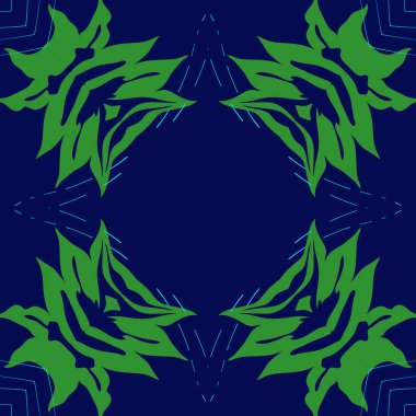 Çiçek motifi dairesel dikişsiz desen, sadece vektör illüstrasyon  