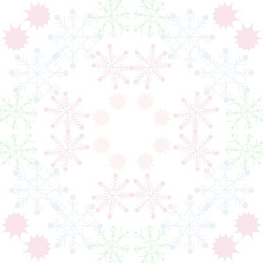 Renkli kar taneleri, vektör arka plan ile dikişsiz desen