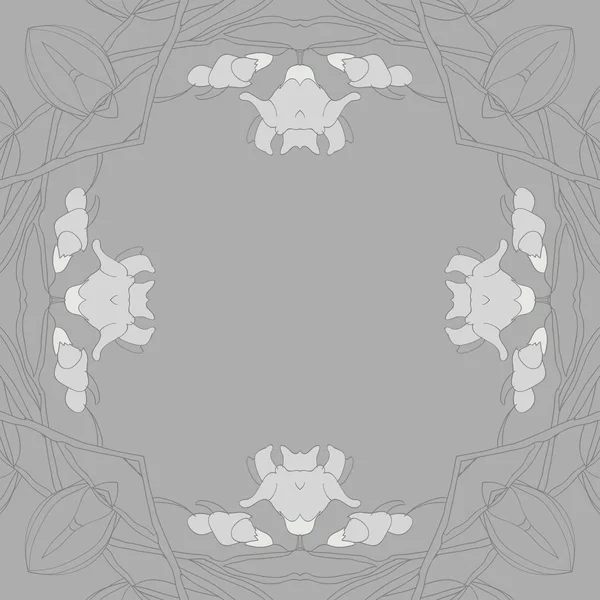 Circular seamless pattern with floral motif, copy space
