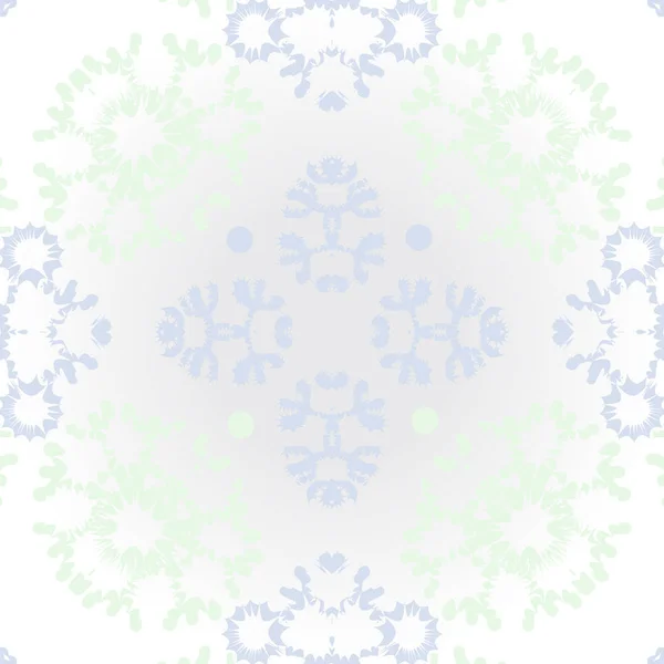Patrón Circular Motivo Abstracto Con Copos Nieve Tema Invierno — Vector de stock