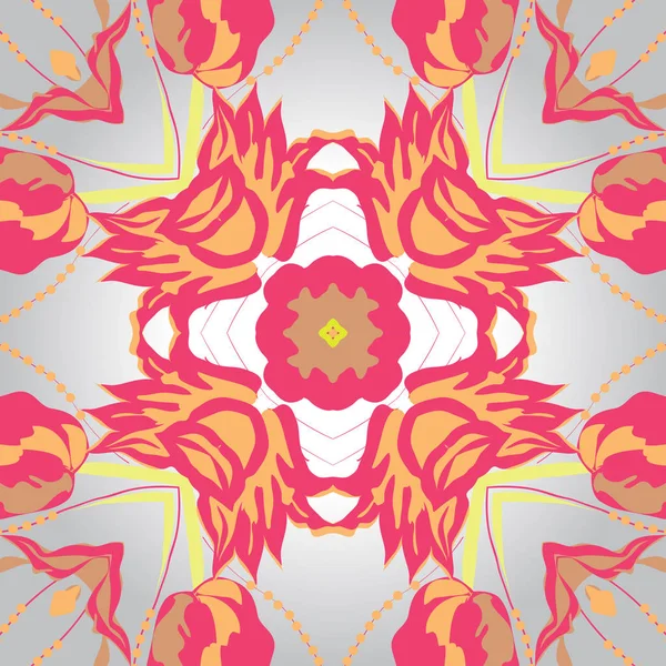 Çiçek motifli dairesel dikişsiz desen, fotokopi alanı