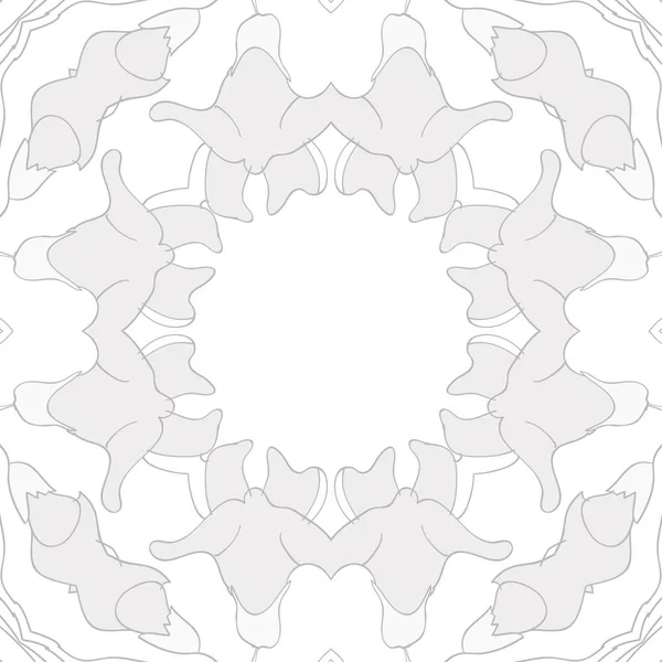 Circular seamless pattern of floral motif