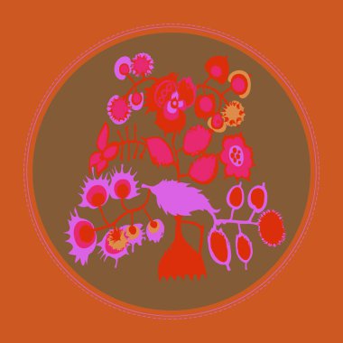 Çiçek motifi Kartı, sadece vektör illüstrasyon 