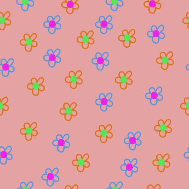 Soyut basit çiçek arka plan Dikişsiz deseni