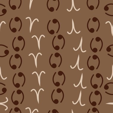 Zodyak işaretleri Dikişsiz desen - koç, kanser. Vektör çizimi