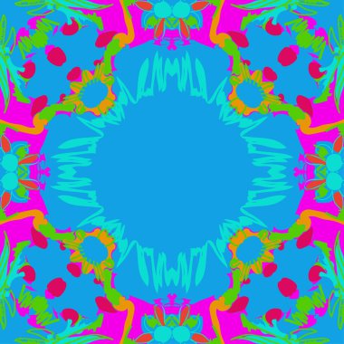 Çiçek motifli dairesel dikişsiz desen, fotokopi alanı