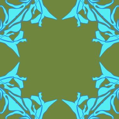 Çiçek motifli dairesel dikişsiz desen, fotokopi alanı