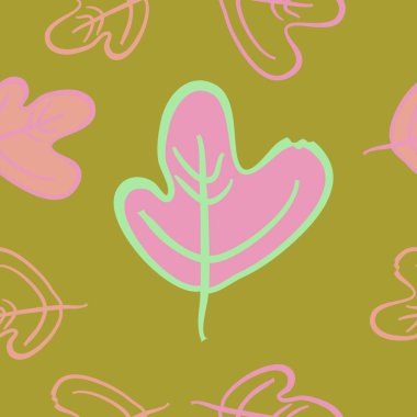 Soyut renkli meşe yaprakları Dikişsiz deseni