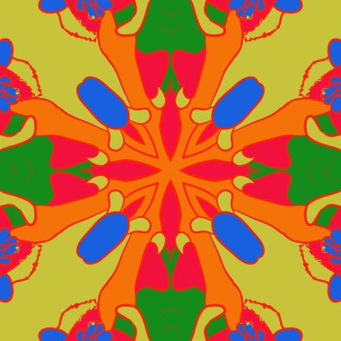 Çiçek motifli dairesel dikişsiz desen, fotokopi alanı