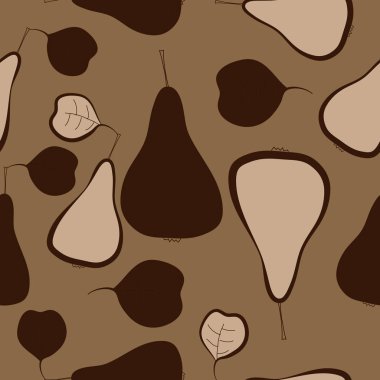 Renkli armutlar, vektör arka plan ile dikişsiz desen