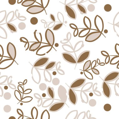 Soyut basit dalların ve yaprakların kusursuz deseni