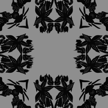 Çiçek motifli dairesel dikişsiz desen, fotokopi alanı