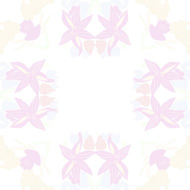 Çiçek motifli dairesel dikişsiz desen, fotokopi alanı