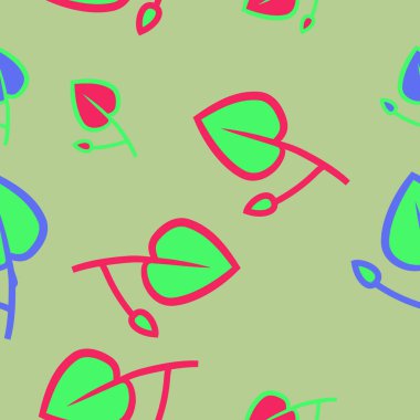 Soyut basit dalların ve yaprakların kusursuz deseni