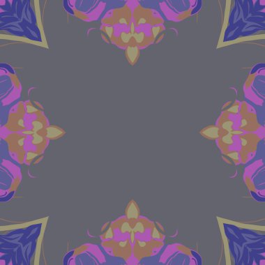 Çiçek motifli dairesel dikişsiz desen, fotokopi alanı