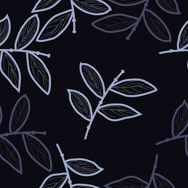 Illustration Vectorielle Motif Sans Couture Avec Des Branches Des Feuilles — Image vectorielle