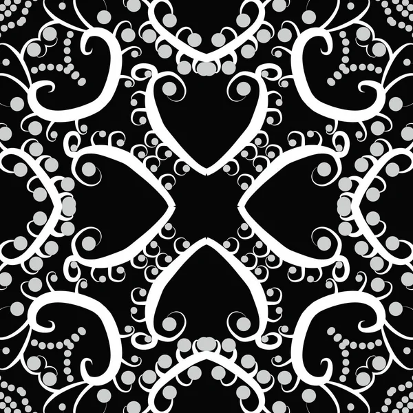 Seamless Black and White Paisley Pattern on White Stock Vector