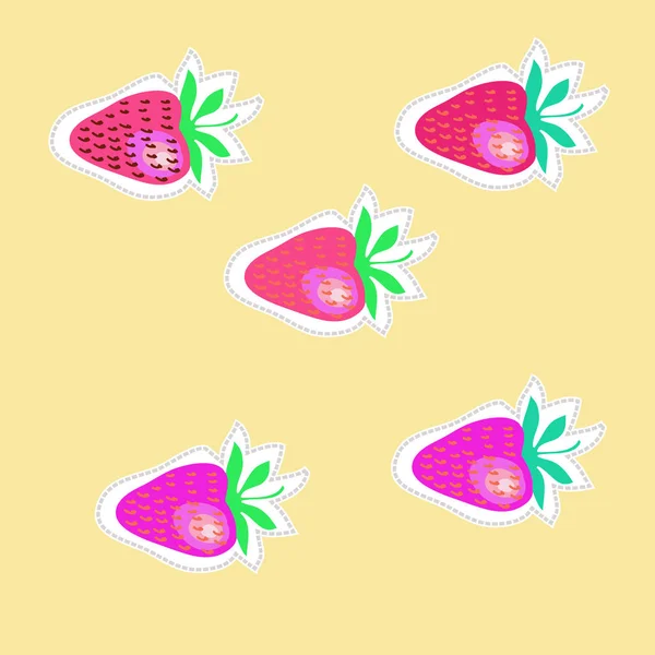 Patrón Sin Costuras Fresas Simples Abstractas — Vector de stock