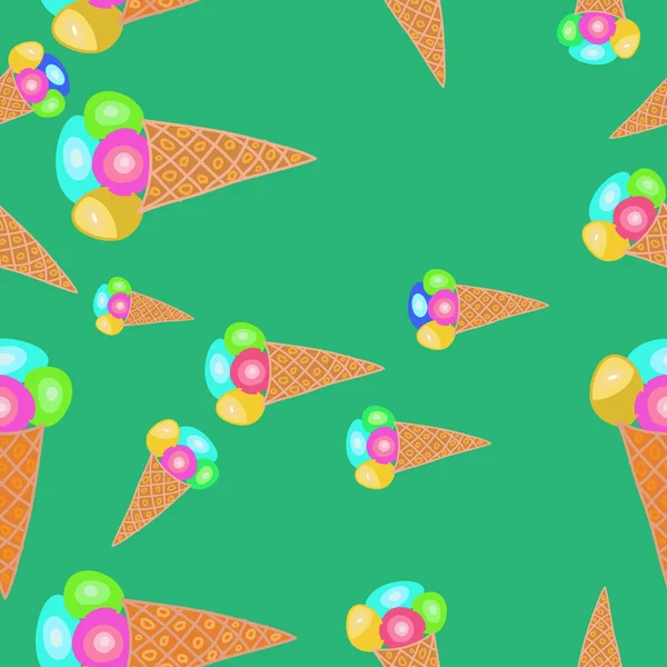 Patrón Abstracto Sin Costuras Con Helados Fondo Vectorial — Archivo Imágenes Vectoriales