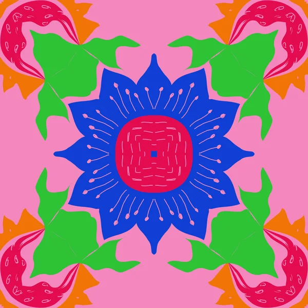 鲜艳的五颜六色的花卉形状的抽象矢量插图 — 图库矢量图片
