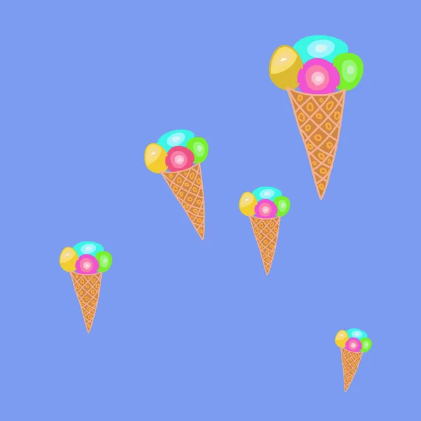 Patrón Abstracto Sin Costuras Con Helados Fondo Vectorial — Archivo Imágenes Vectoriales