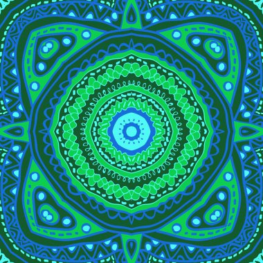 Oryantal motif, noktalar, delik, çizgiler, dalga dairesel dikişsiz desen. 