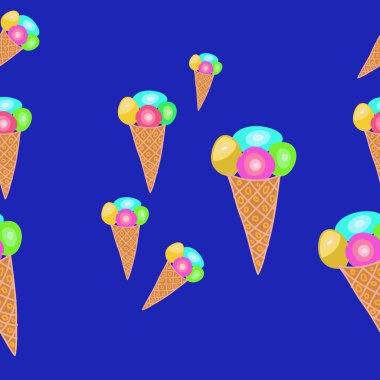 Dondurmalar ile dikişsiz soyut desen, vektör arka plan