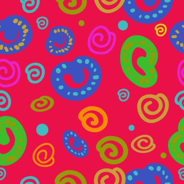 Renkli motiflerin dairesel dikişsiz deseni