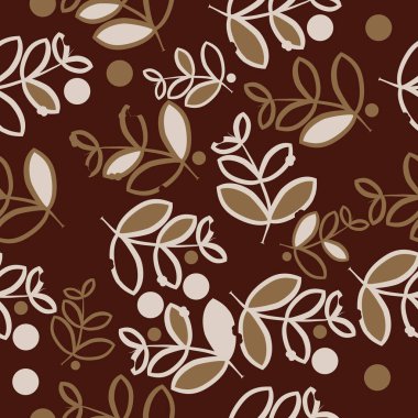 Soyut basit dalların ve yaprakların kusursuz deseni