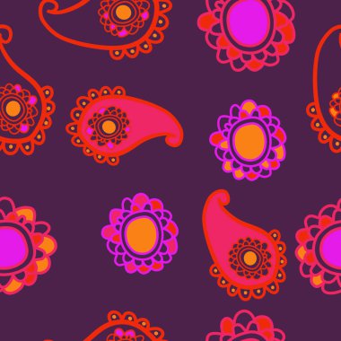 Paisley süs ile dikişsiz soyut desen