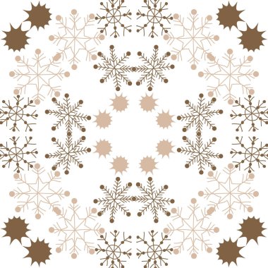 Renkli kar taneleri, vektör arka plan ile dikişsiz desen