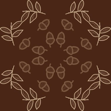 Soyut basit meşe palamudu dikişsiz desen