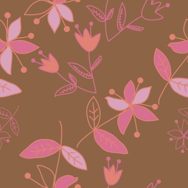 Renkli motif çiçek dikişsiz desen