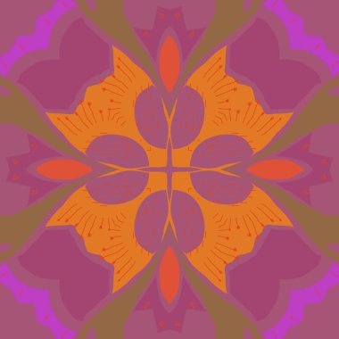 Çiçek motifinin dairesel dikişsiz deseni.